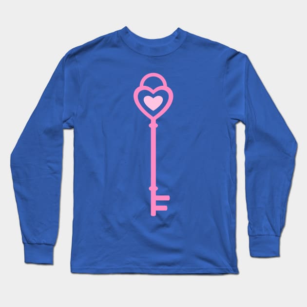 Pastel Pink Heart Key Long Sleeve T-Shirt by XOOXOO